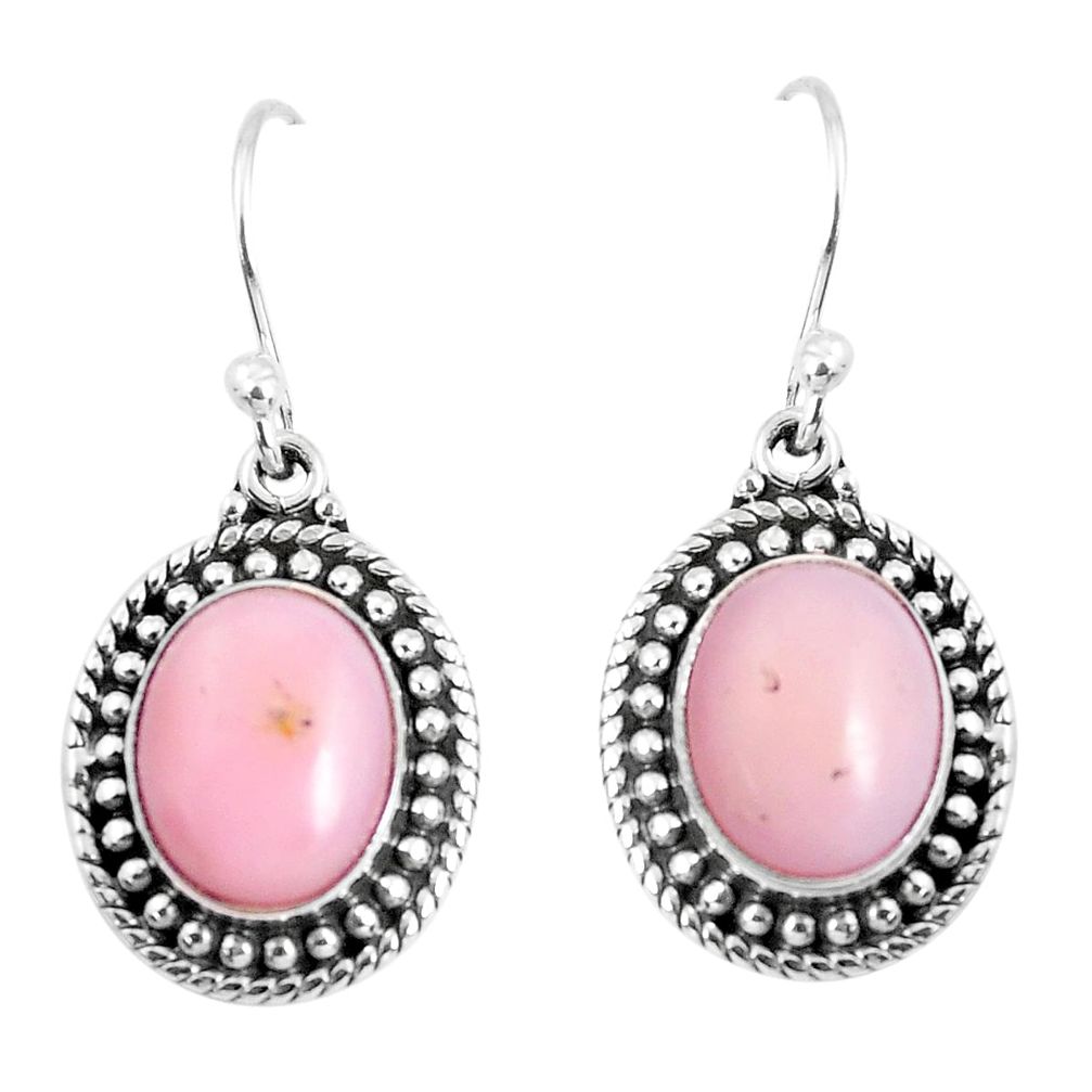 7.82cts natural pink opal 925 sterling silver dangle earrings jewelry p52836