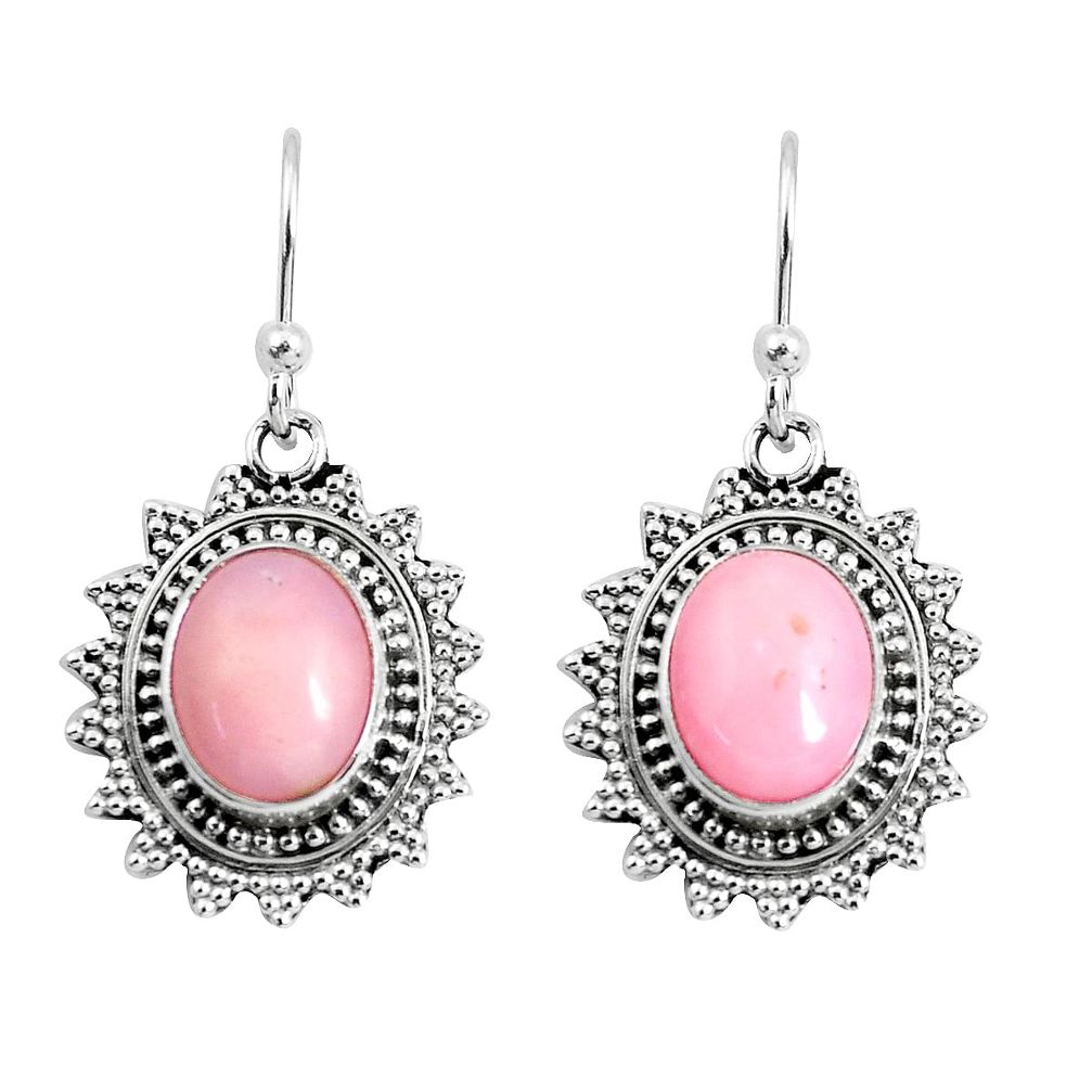 8.21cts natural pink opal 925 sterling silver dangle earrings jewelry p52908