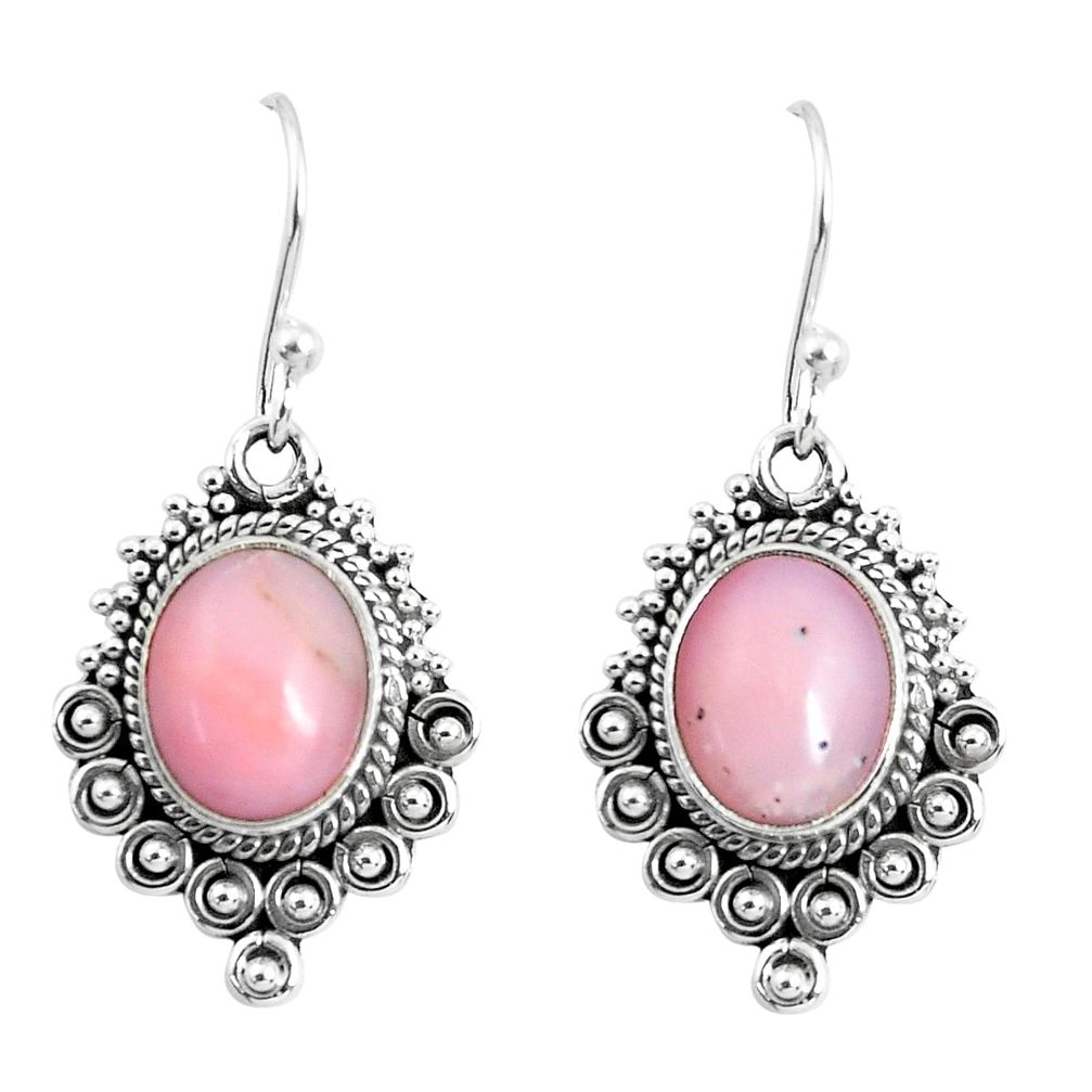 8.42cts natural pink opal 925 sterling silver earrings jewelry p52785