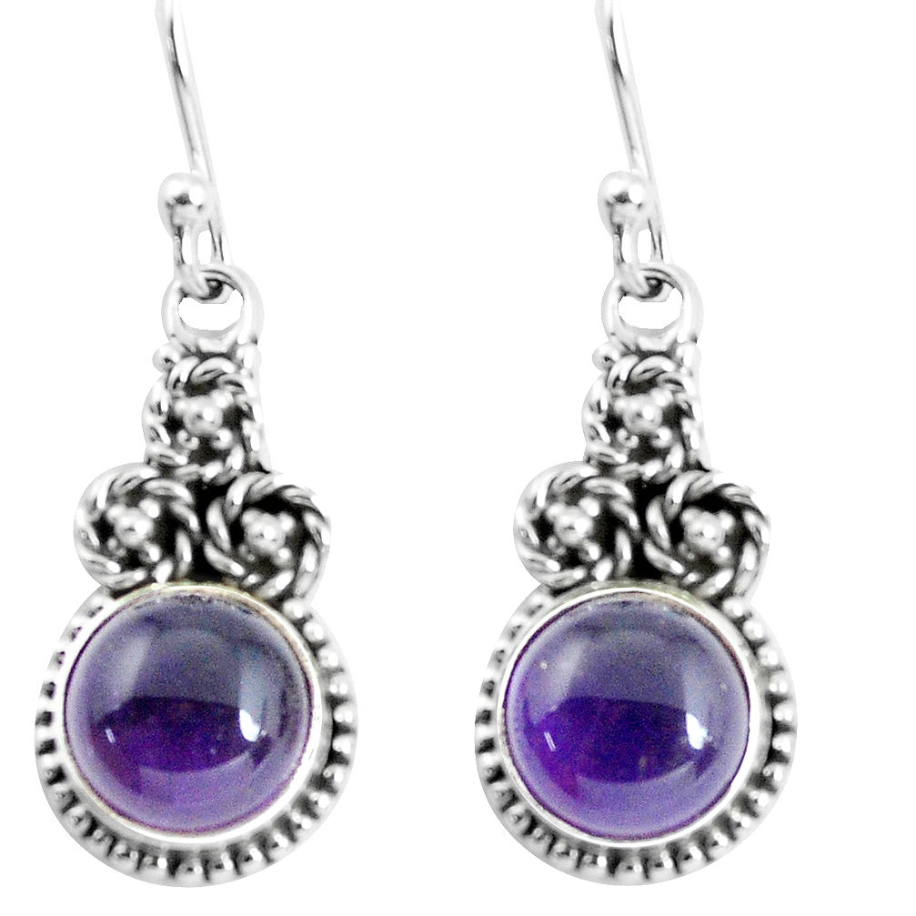 8.44cts natural purple amethyst 925 sterling silver dangle earrings p58309