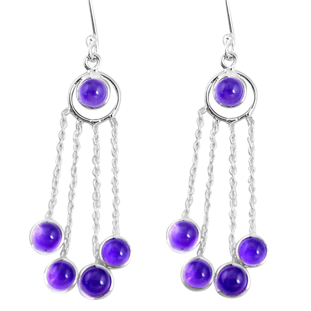 10.05cts natural purple amethyst 925 sterling silver dangle earrings p60612