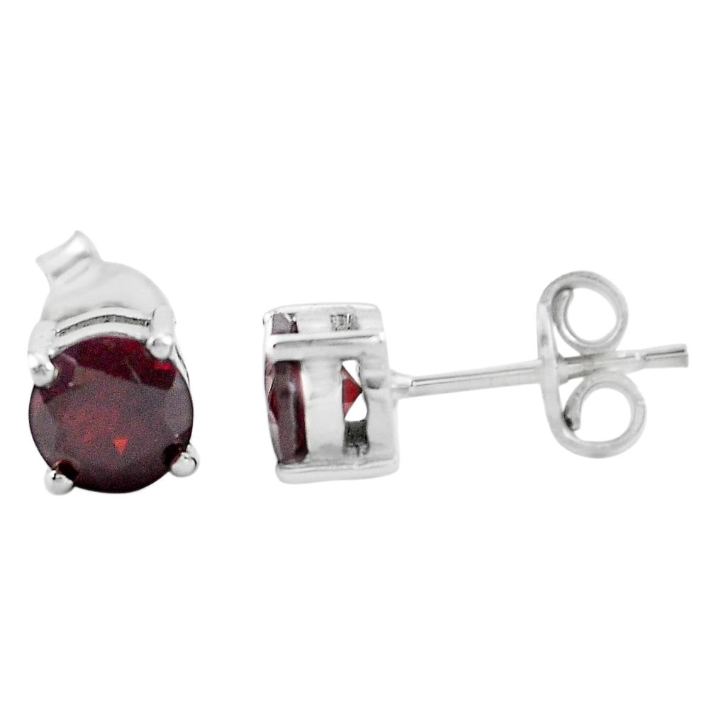 2.54cts natural purple garnet 925 sterling silver stud earrings jewelry p62472