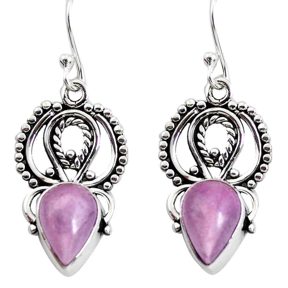 5.38cts natural purple phosphosiderite (hope stone) 925 silver earrings p52218