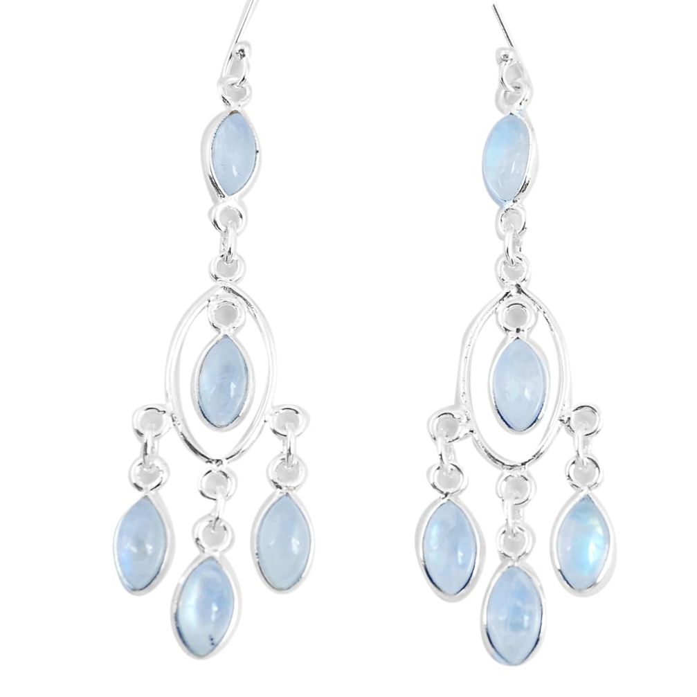 16.28cts natural rainbow moonstone 925 silver chandelier earrings jewelry p49012