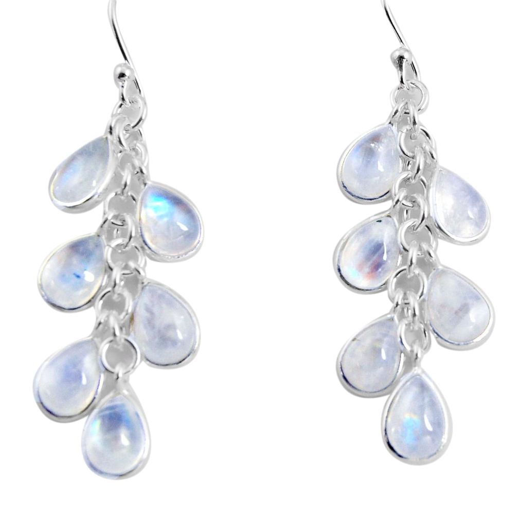 16.50cts natural rainbow moonstone 925 silver chandelier earrings p90038