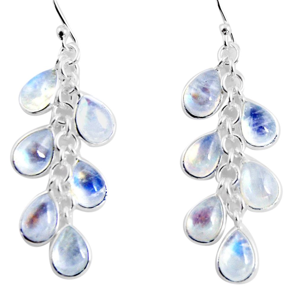 17.08cts natural rainbow moonstone 925 silver chandelier earrings p90040