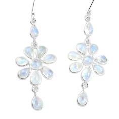 14.70cts natural rainbow moonstone 925 sterling silver dangle earrings p60533