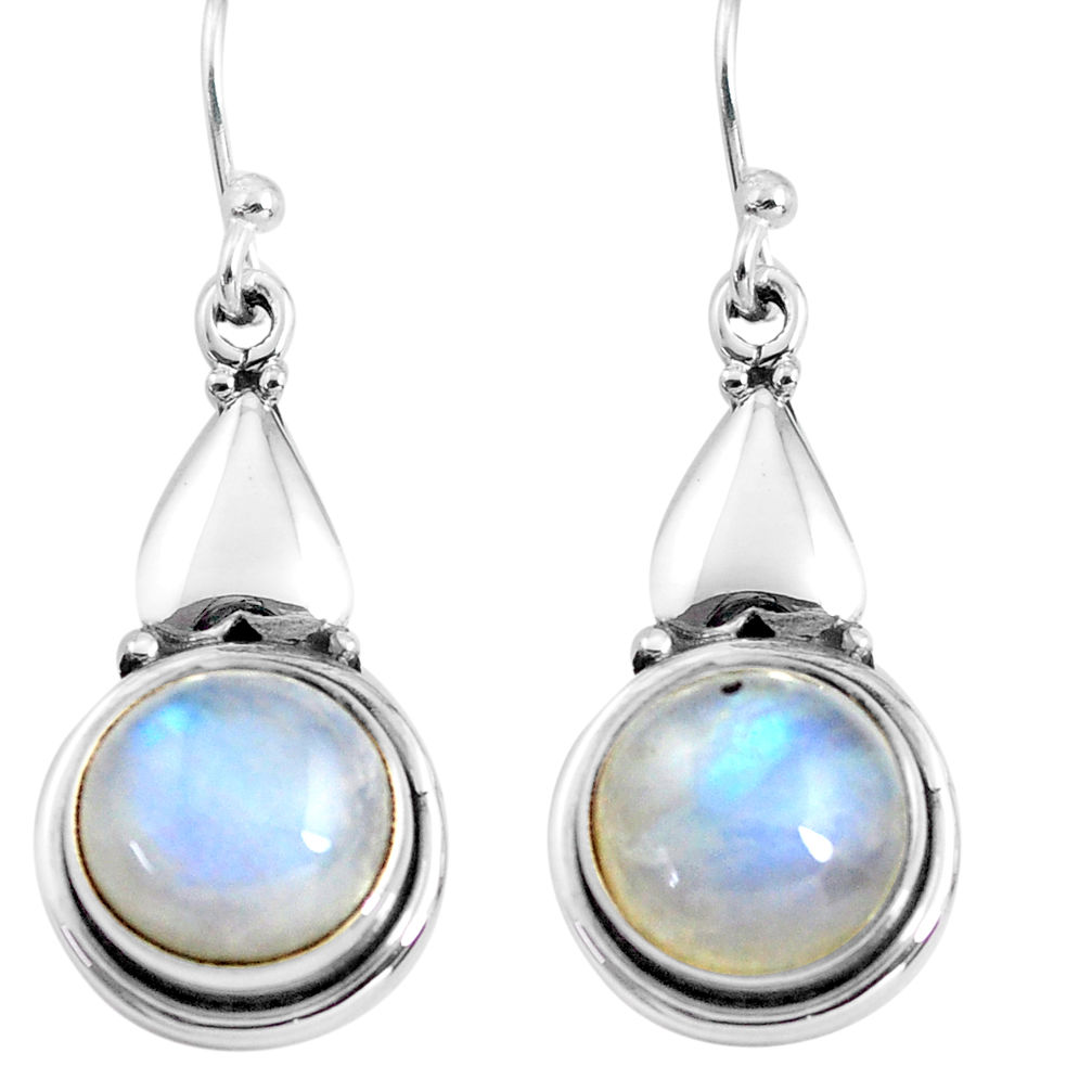 10.84cts natural rainbow moonstone 925 sterling silver dangle earrings p85638