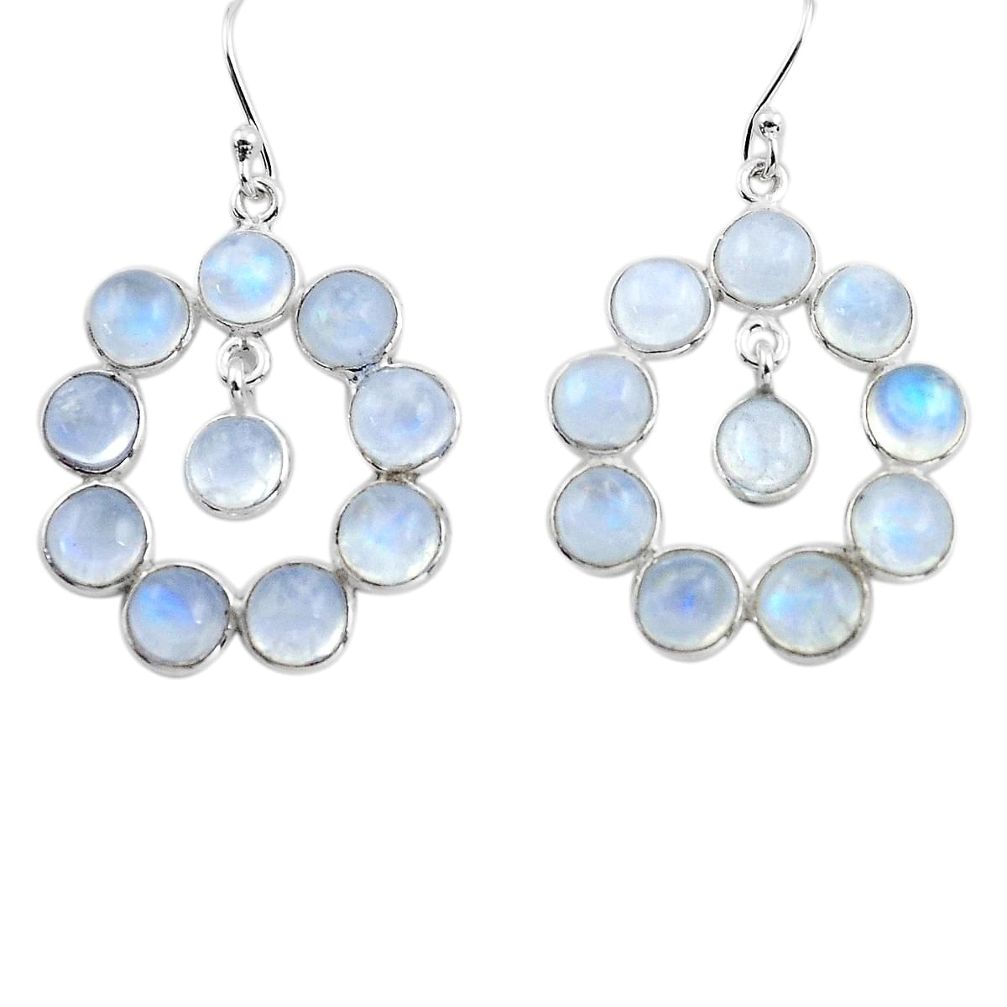 17.96cts natural rainbow moonstone 925 sterling silver dangle earrings p88396