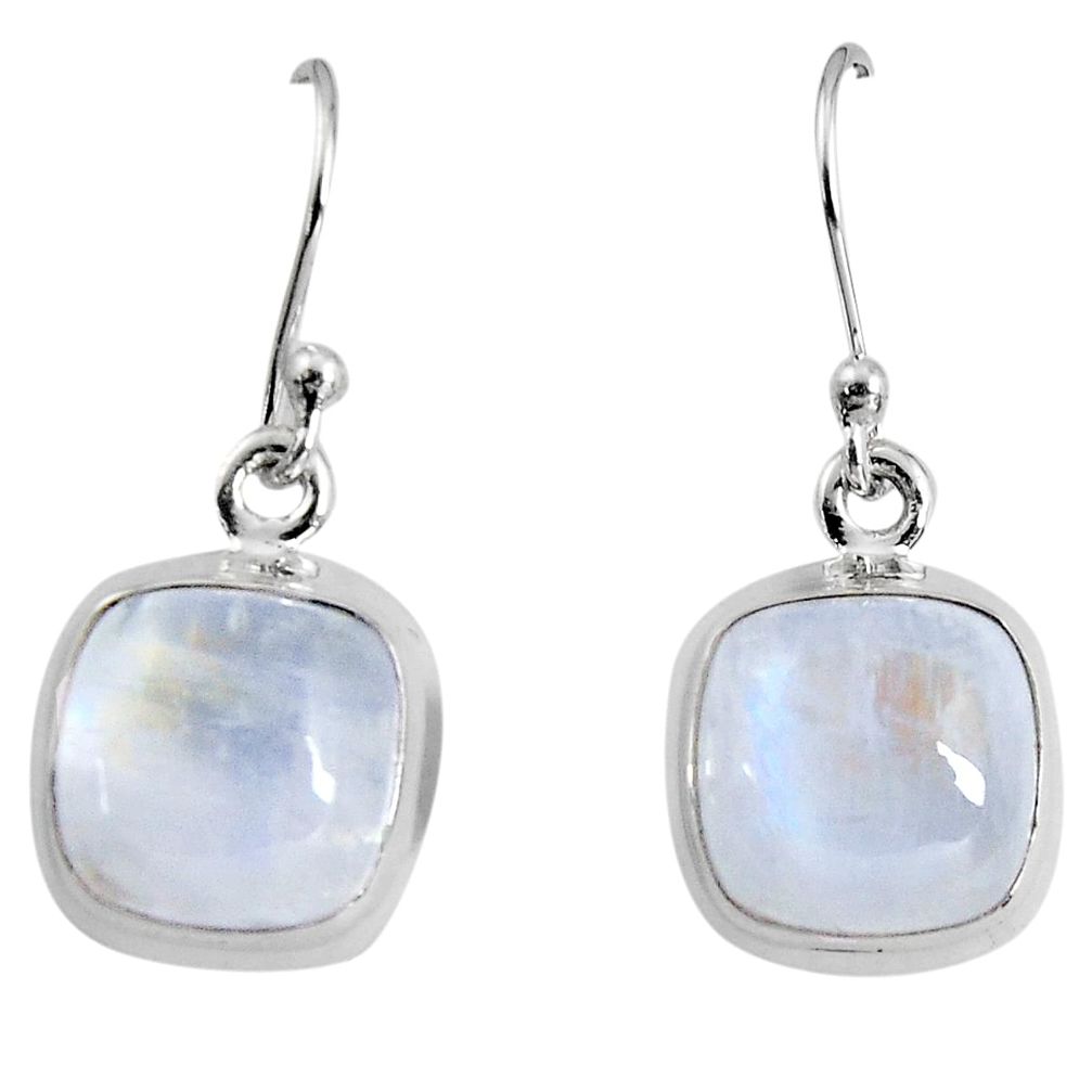 10.71cts natural rainbow moonstone 925 sterling silver dangle earrings p89376