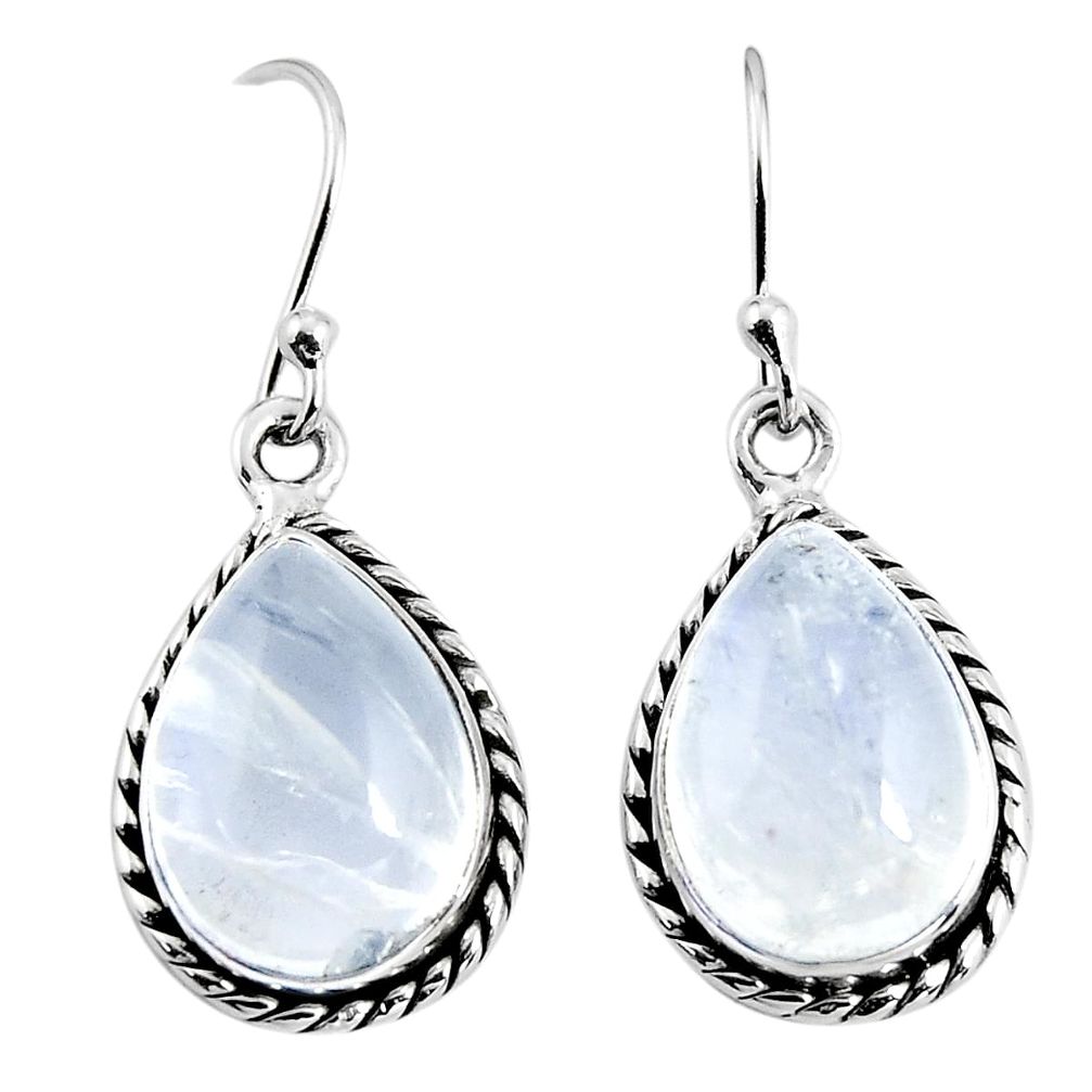 11.44cts natural rainbow moonstone 925 sterling silver earrings jewelry p92681