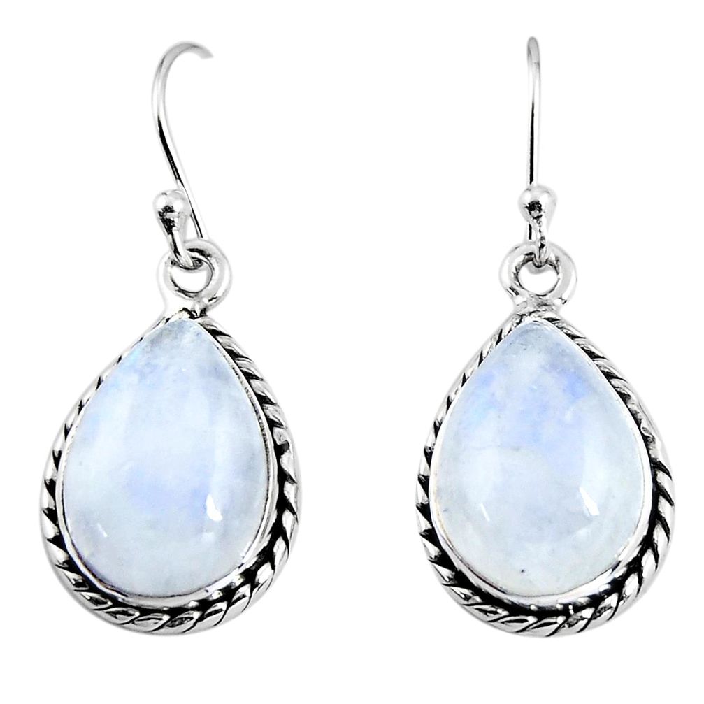 11.44cts natural rainbow moonstone 925 sterling silver earrings jewelry p92683