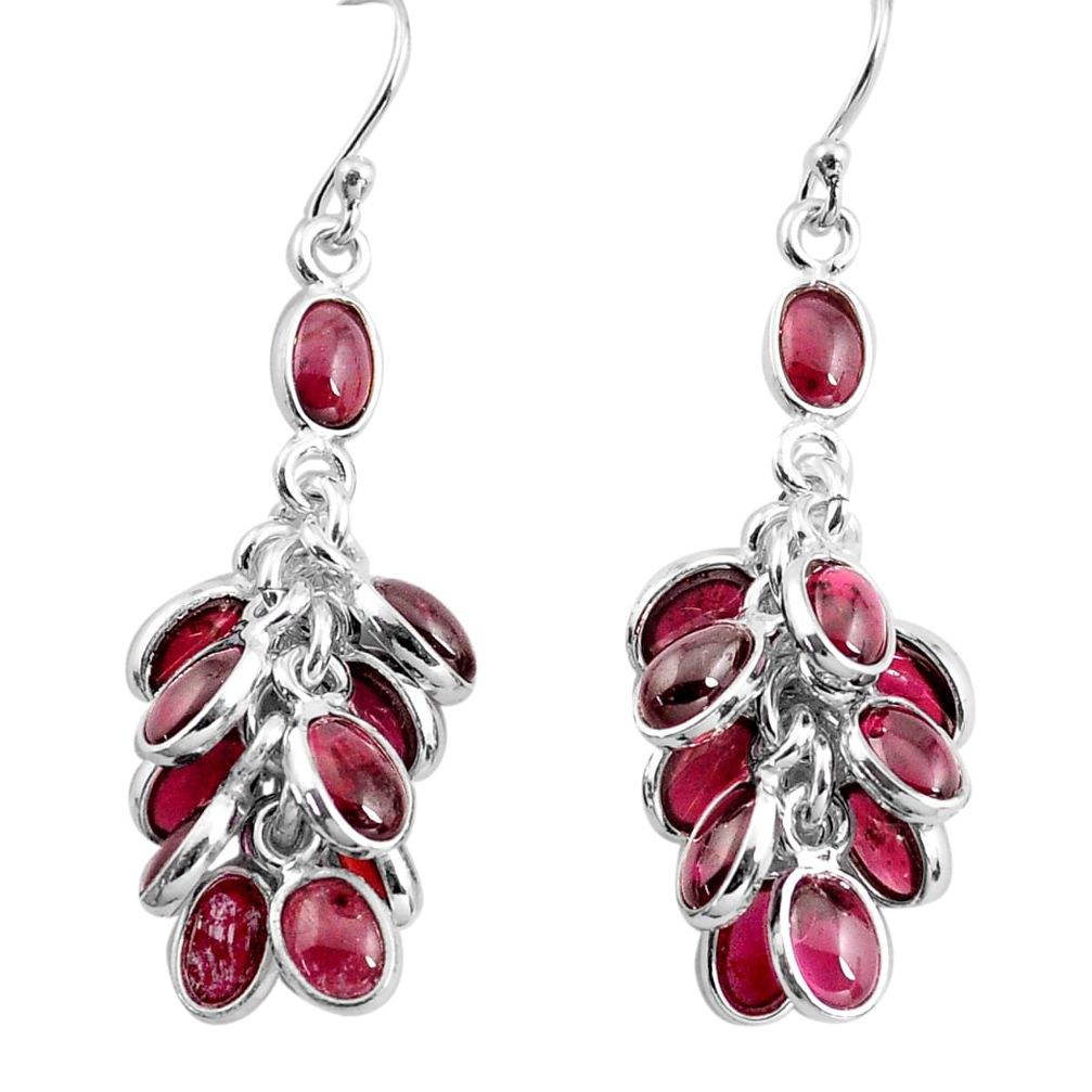 24.33cts natural red garnet 925 sterling silver chandelier earrings p77403