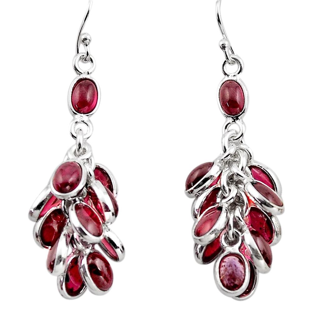 24.33cts natural red garnet 925 sterling silver chandelier earrings p88481