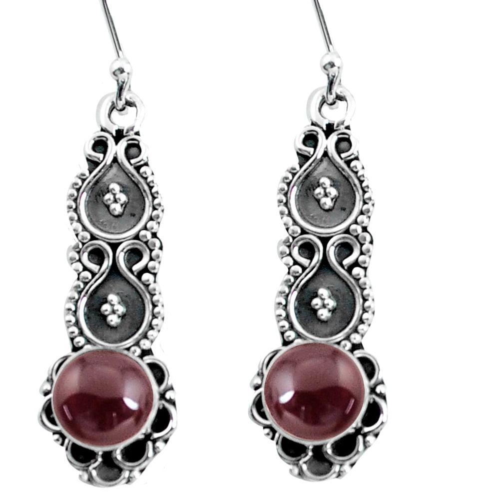 3.13cts natural red garnet 925 sterling silver dangle earrings jewelry d31654