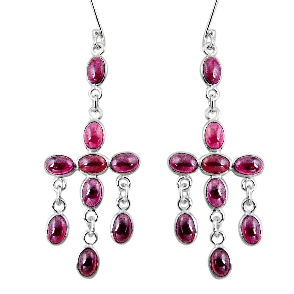 17.96cts natural red garnet 925 sterling silver dangle earrings jewelry d32386