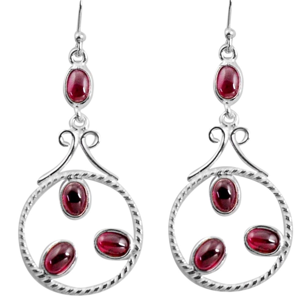 10.31cts natural red garnet 925 sterling silver dangle earrings jewelry d32462