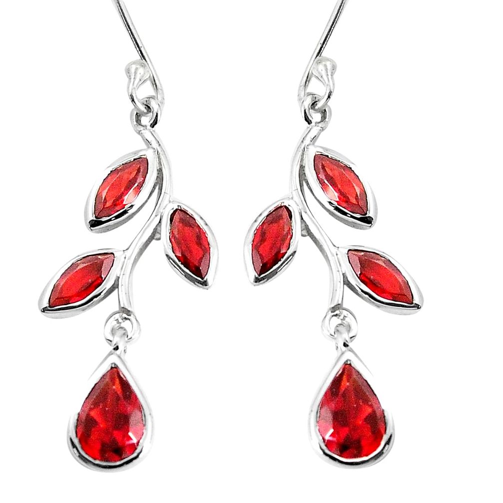 5.53cts natural red garnet 925 sterling silver dangle earrings jewelry p36642