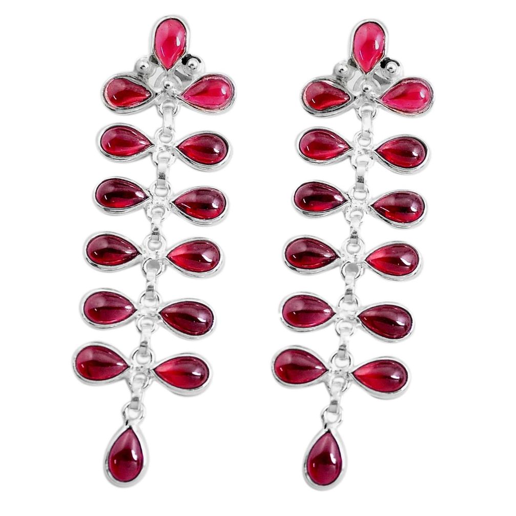 21.44cts natural red garnet 925 sterling silver dangle earrings jewelry p43811