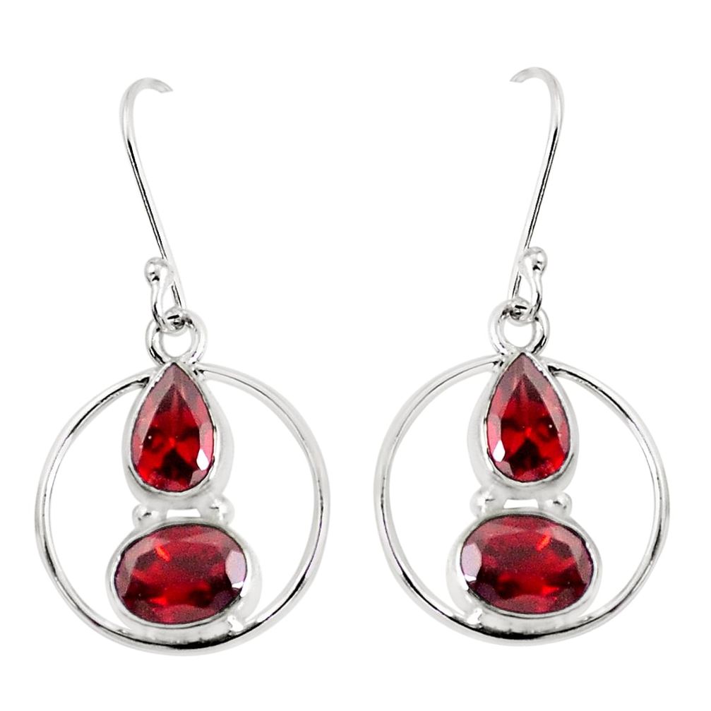 7.62cts natural red garnet 925 sterling silver dangle earrings jewelry p45622