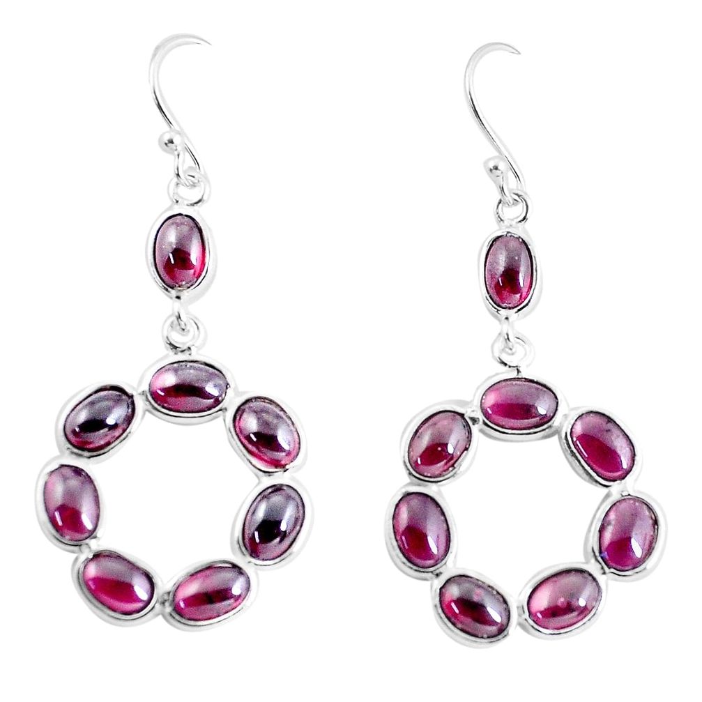 15.34cts natural red garnet 925 sterling silver dangle earrings jewelry p56901