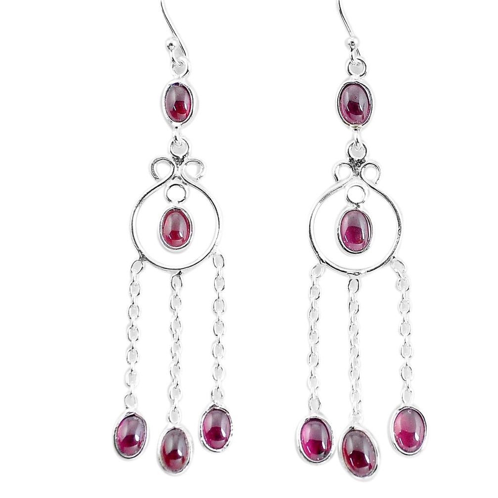 9.05cts natural red garnet 925 sterling silver dangle earrings jewelry p56963