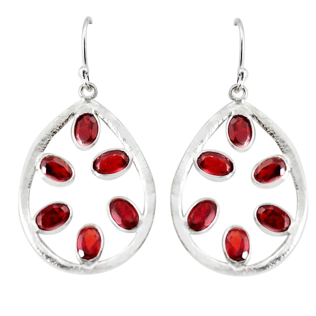 12.22cts natural red garnet 925 sterling silver dangle earrings jewelry p60653