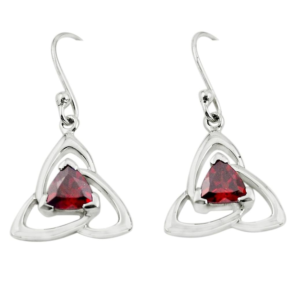 2.61cts natural red garnet 925 sterling silver dangle earrings jewelry p62637