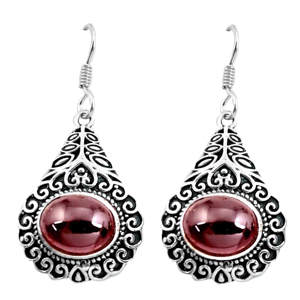 8.21cts natural red garnet 925 sterling silver dangle earrings jewelry p64880