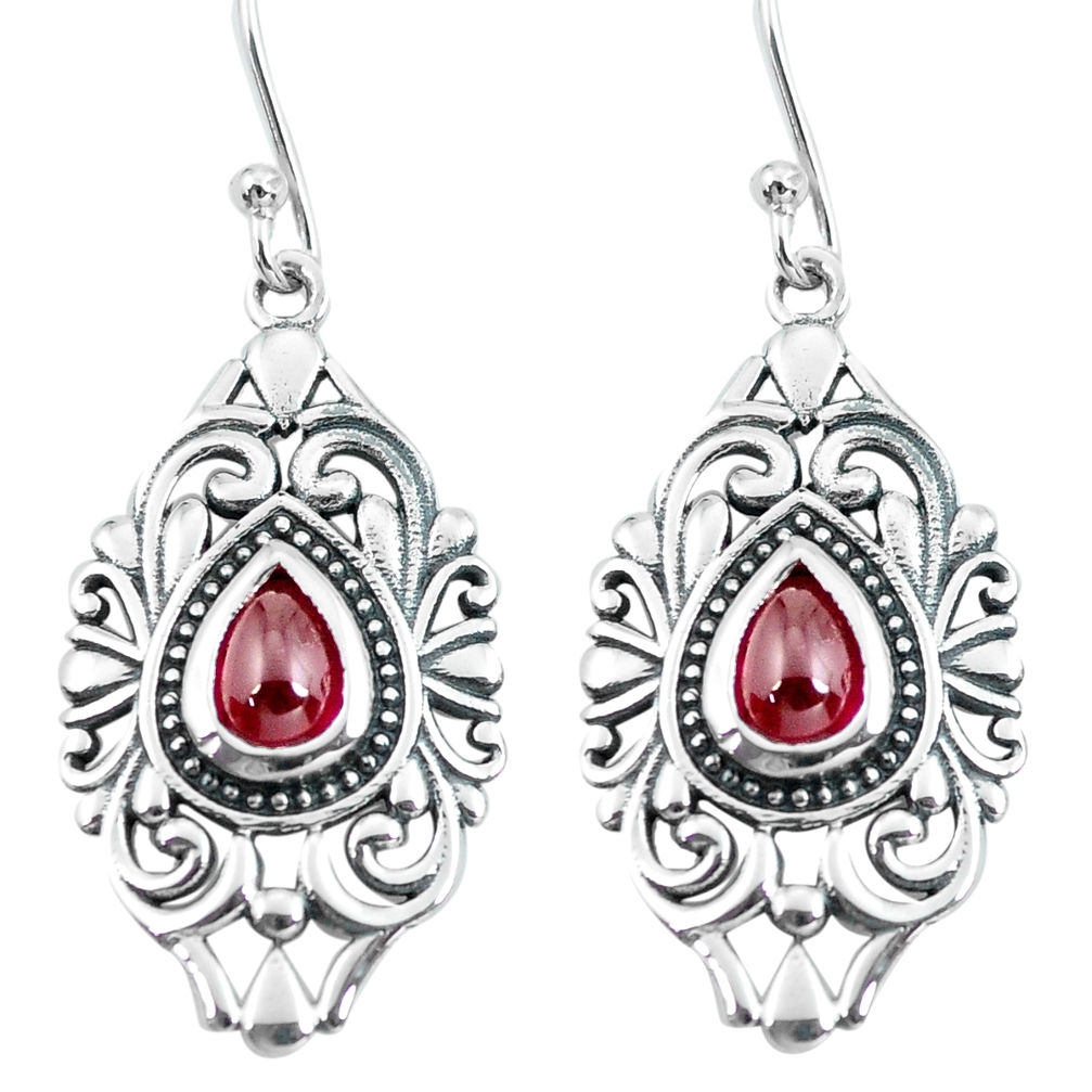 4.71cts natural red garnet 925 sterling silver dangle earrings jewelry p64915