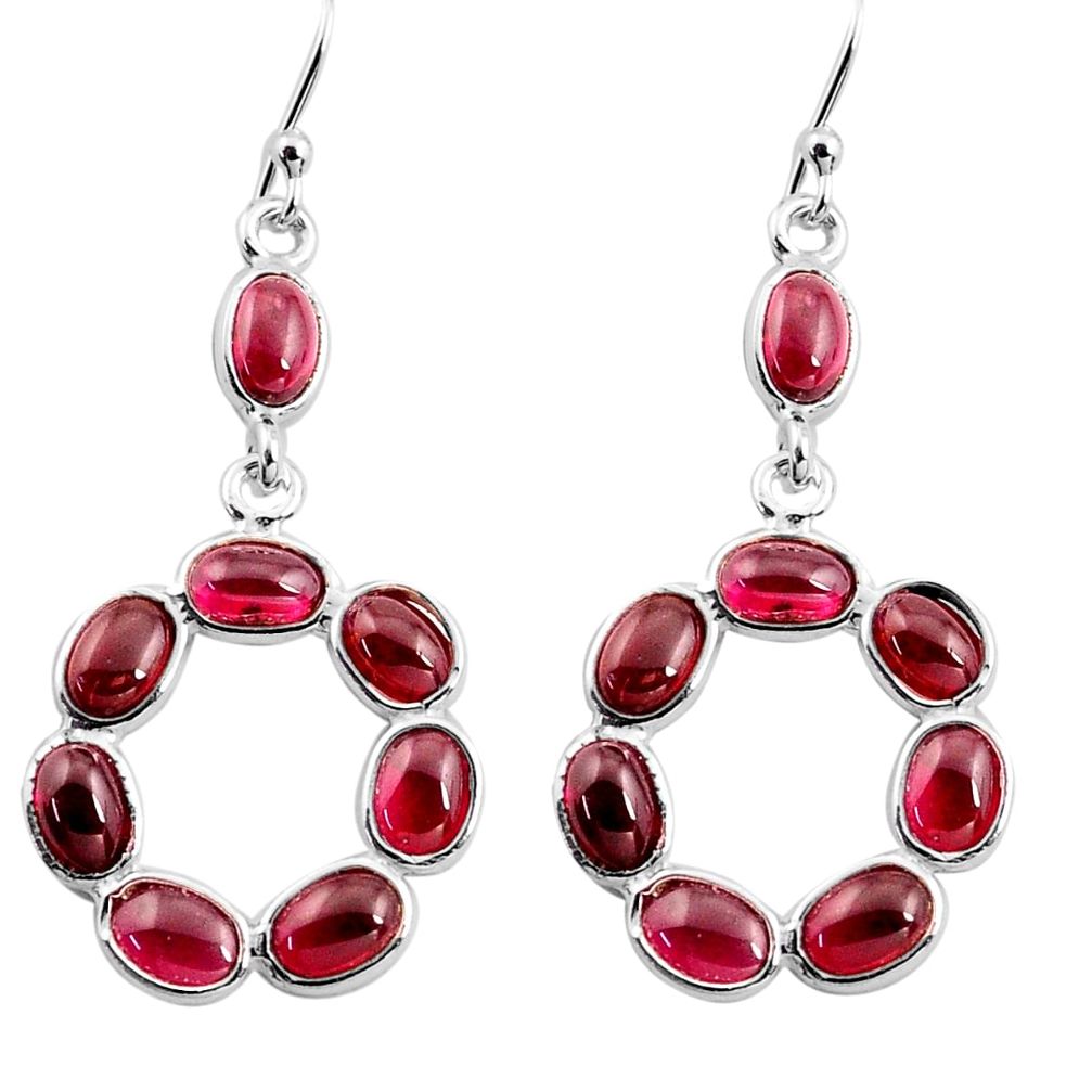 14.08cts natural red garnet 925 sterling silver dangle earrings jewelry p77341