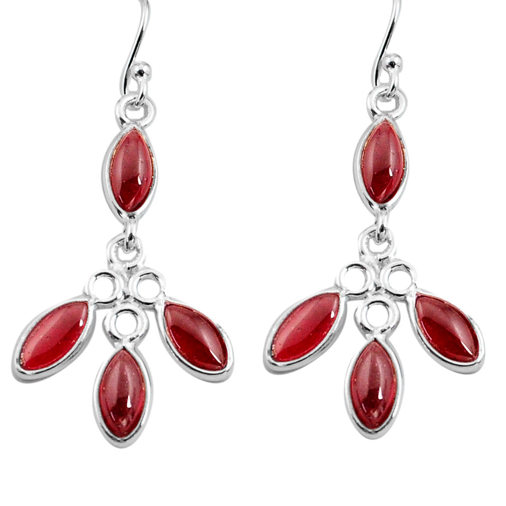 11.86cts natural red garnet 925 sterling silver dangle earrings jewelry p77381