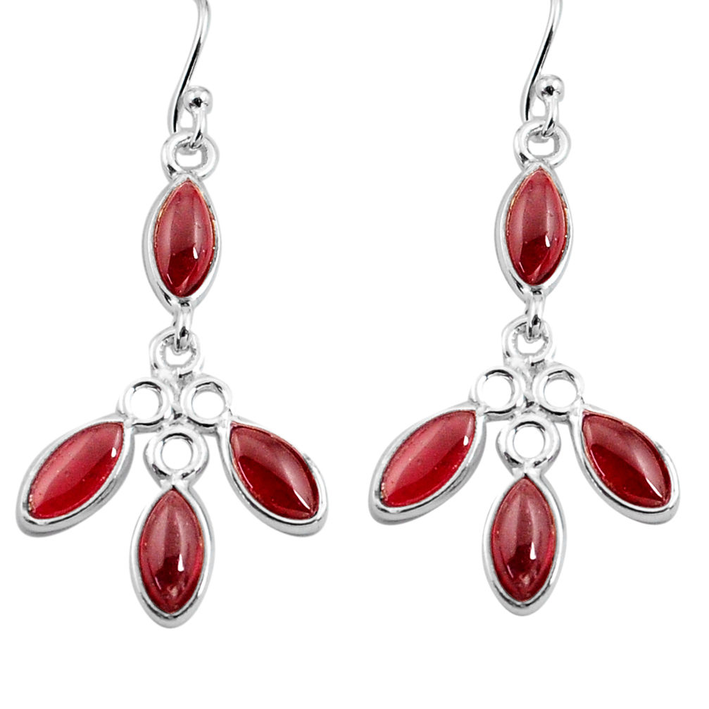 11.86cts natural red garnet 925 sterling silver dangle earrings jewelry p77382