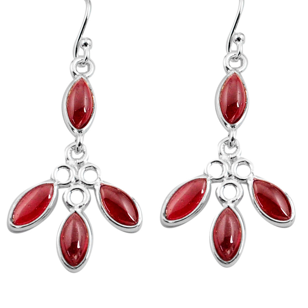 11.80cts natural red garnet 925 sterling silver dangle earrings jewelry p77391