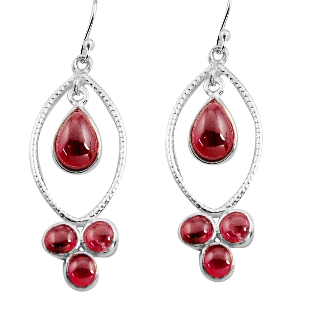 9.85cts natural red garnet 925 sterling silver dangle earrings jewelry p77442