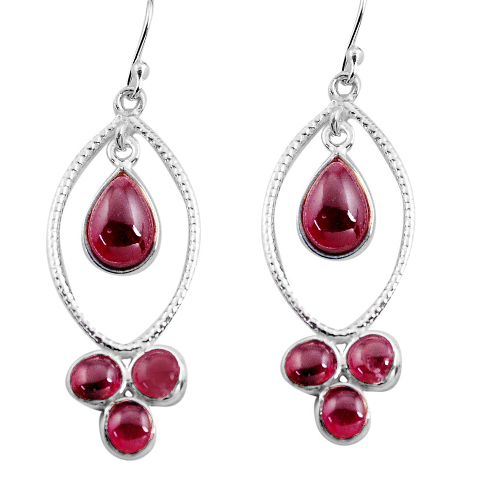 10.78cts natural red garnet 925 sterling silver dangle earrings jewelry p88375