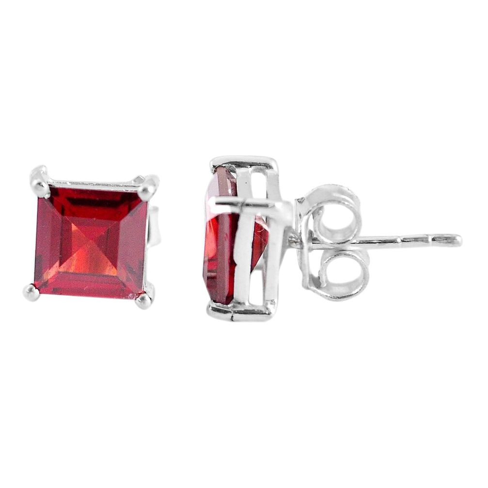 6.20cts natural red garnet 925 sterling silver stud earrings jewelry p53247