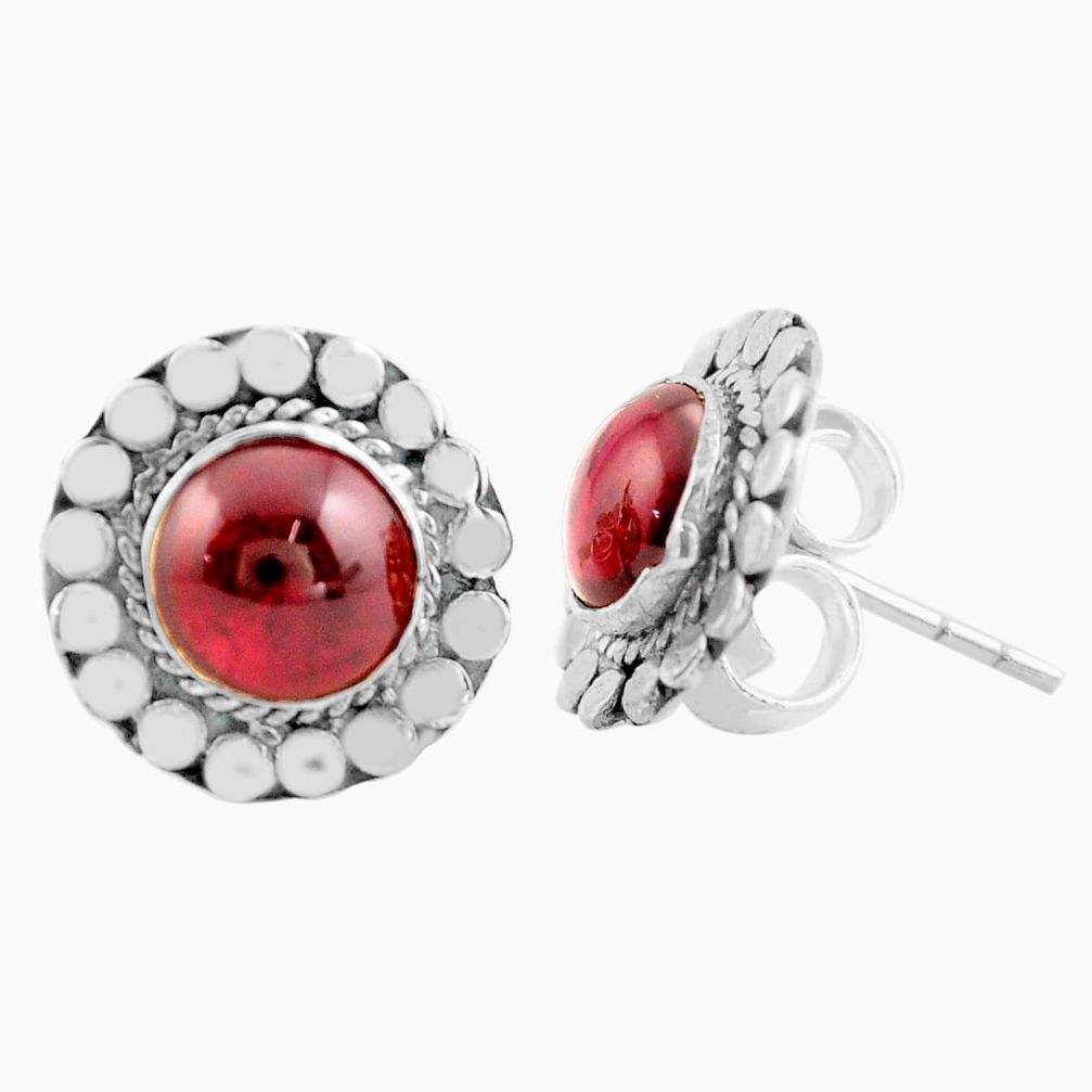 5.21cts natural red garnet 925 sterling silver stud earrings jewelry p74665