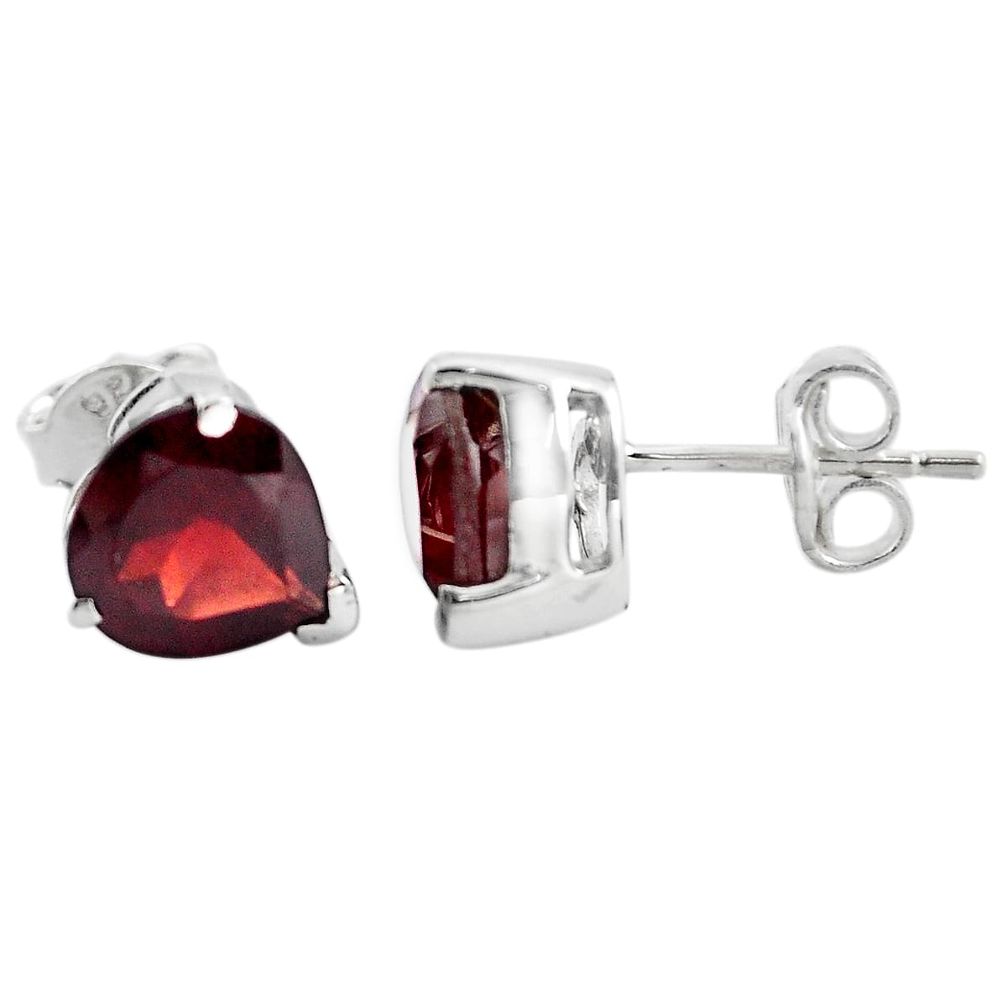6.19cts natural red garnet 925 sterling silver stud earrings jewelry p84201