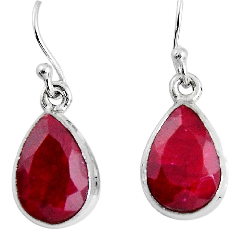 9.98cts natural red ruby 925 sterling silver dangle earrings jewelry p91543