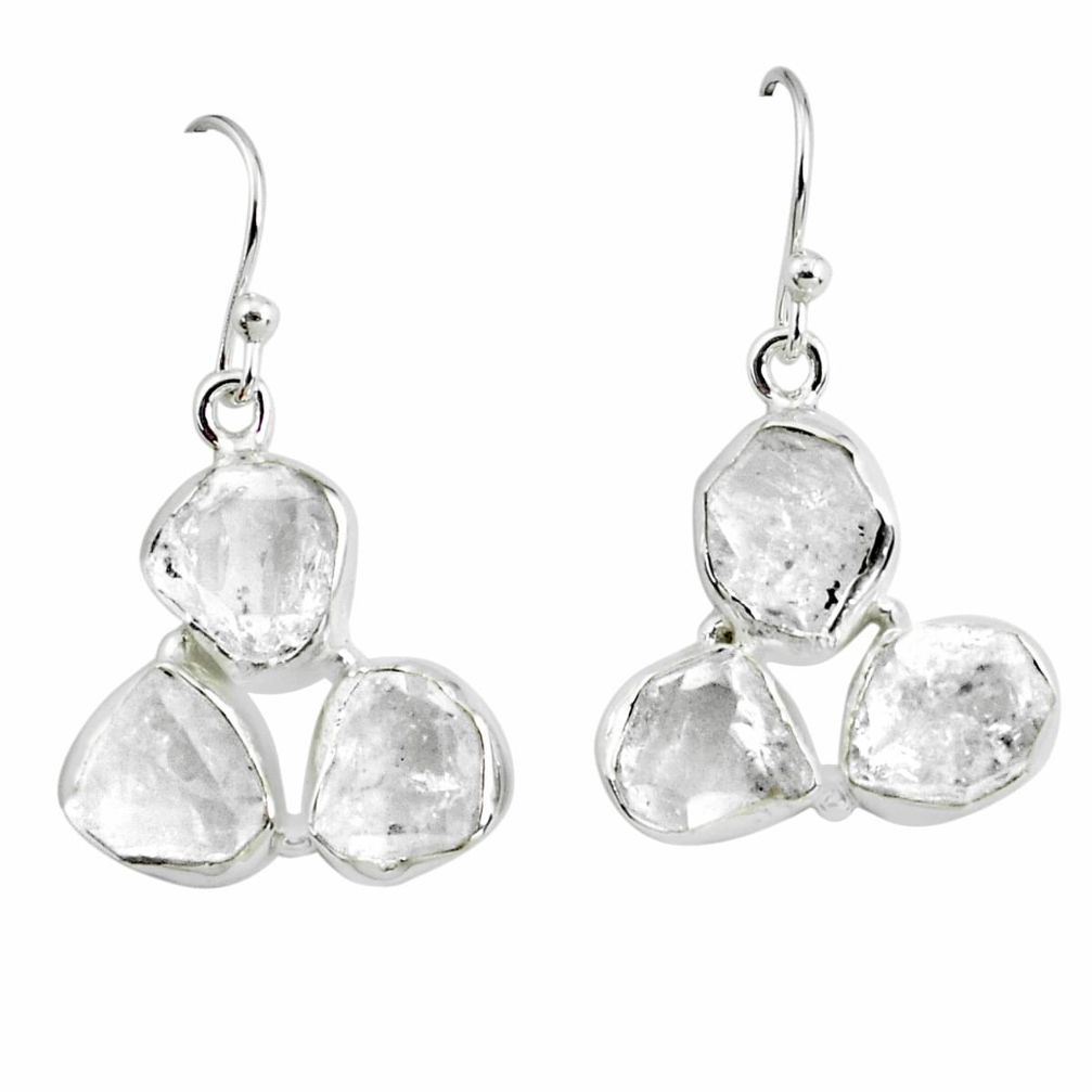 20.65cts natural white herkimer diamond 925 silver dangle earrings p68835