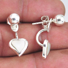 4.02gms natural white pearl enamel 925 sterling silver dangle earrings c2866