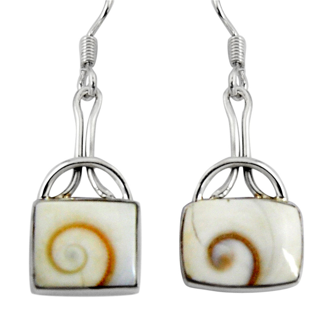 12.03cts natural white shiva eye 925 sterling silver dangle earrings d32402