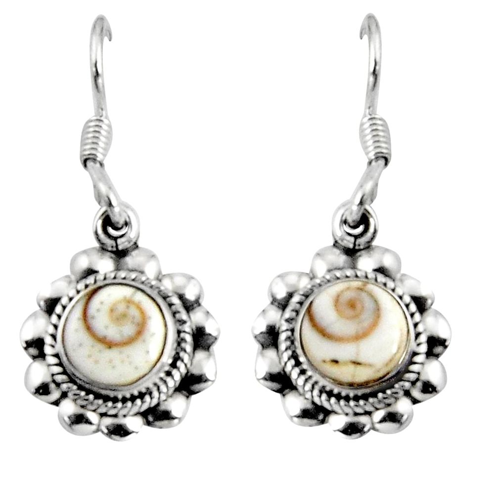 4.61cts natural white shiva eye 925 sterling silver dangle earrings d32422