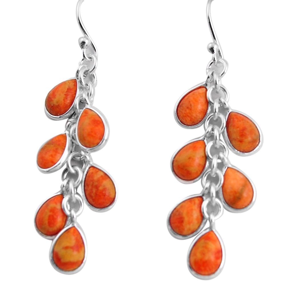 12.54cts red copper turquoise 925 sterling silver dangle earrings jewelry p91527