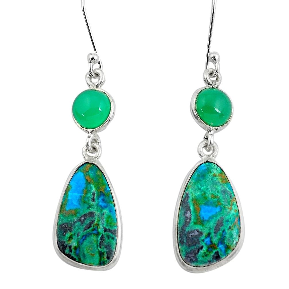 14.91cts sonora sunrise (cuprite chrysocolla) 925 silver dangle earrings p50827