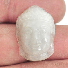 Buddha 16.30cts milky quartz white carving 22x15.5 mm loose gemstone s13236