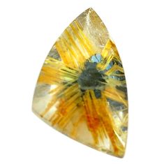 Faceted 10.15cts half star rutile golden 20x12 mm fancy loose gemstone s12932