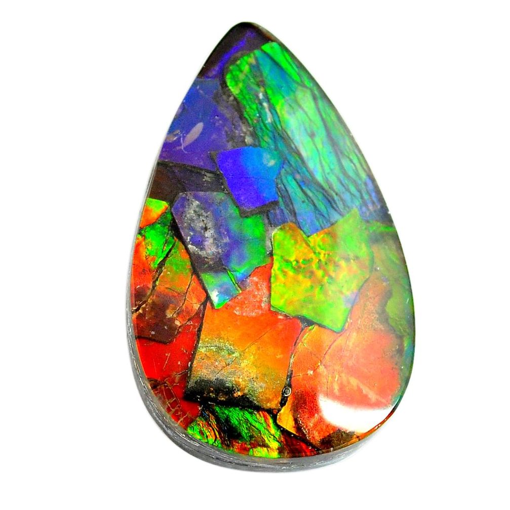 Natural 29.35cts ammolite triplets multicolor 33.5x21 mm loose gemstone s13464