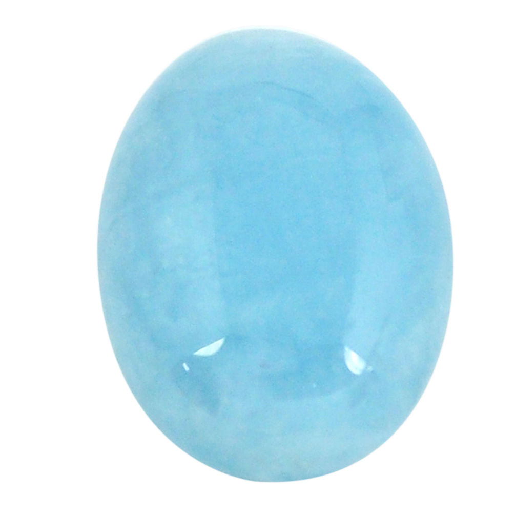 Natural 18.40cts aquamarine blue cabochon 20x15 mm oval loose gemstone s11777